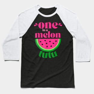 One In A Melon Tutu Watermelon  Family Matching Baseball T-Shirt